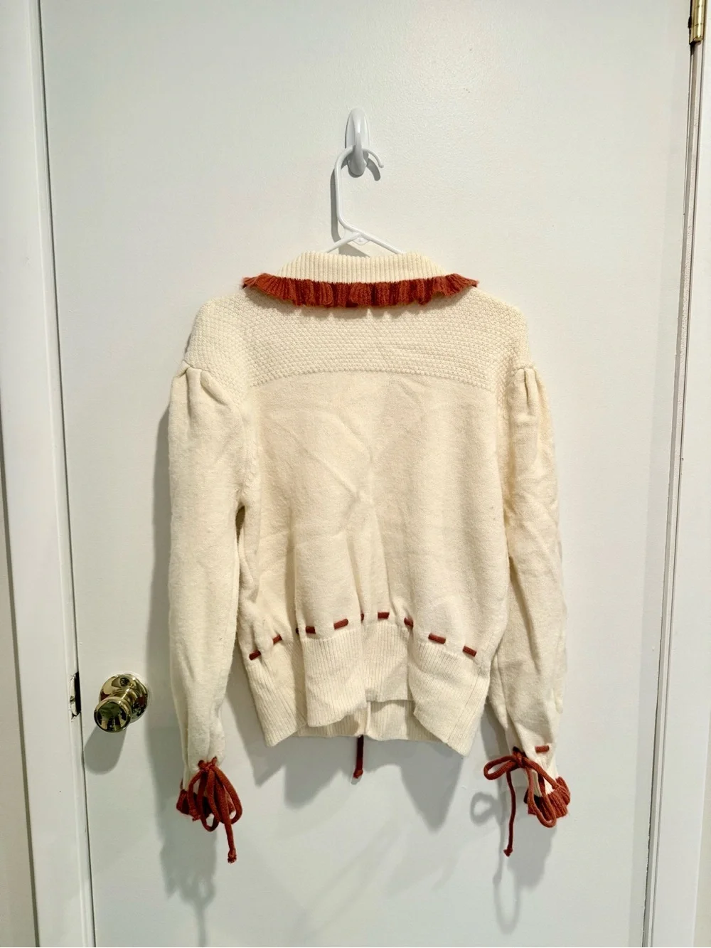 Listicle Ivory Floral Embroidered Knit Cardigan Sweater - Picture 8 of 8